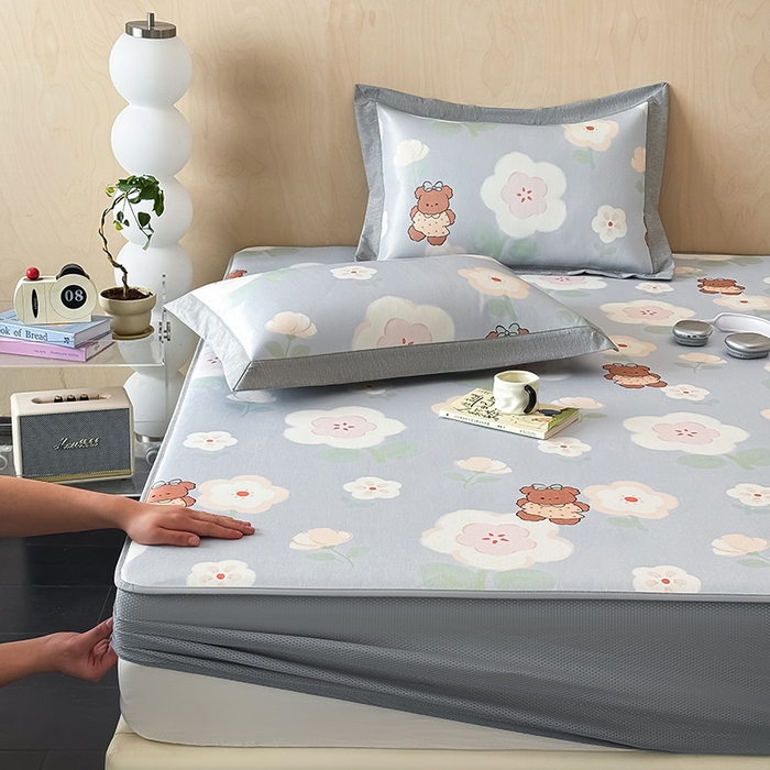 91家纺网 家纺一手货源 找家纺 （总）懒猫家纺 2026新款高精密冰丝抗菌防螨床席床笠凉席