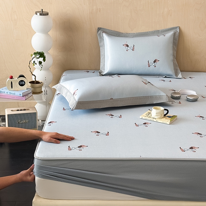 91家纺网 家纺一手货源 找家纺 （总）懒猫家纺 2026新款高精密冰丝抗菌防螨床席床笠凉席