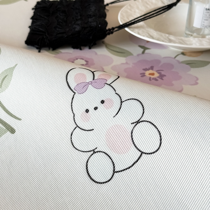 91家纺网 家纺一手货源 找家纺 懒猫家纺 2026新款高精密冰丝抗菌防螨床席床笠凉席 春日小兔床席