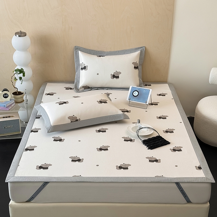 懒猫家纺 2026新款高精密冰丝抗菌防螨床席床笠凉席 快乐小狗床席