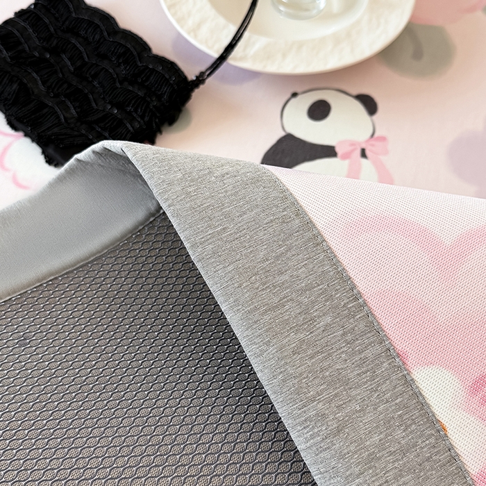 91家纺网 家纺一手货源 找家纺 懒猫家纺 2026新款高精密冰丝抗菌防螨床席床笠凉席 快乐熊猫床席