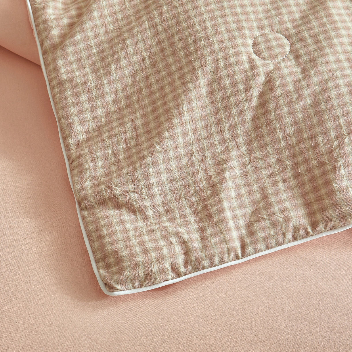 91家纺网 家纺一手货源 找家纺 金喜 2026新款A类全棉色织水洗棉夏被夏凉被 琥珀粉