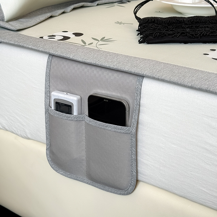 91家纺网 家纺一手货源 找家纺 懒猫家纺 2026新款高精密冰丝抗菌防螨床席床笠凉席 熊猫乐园-绿床席