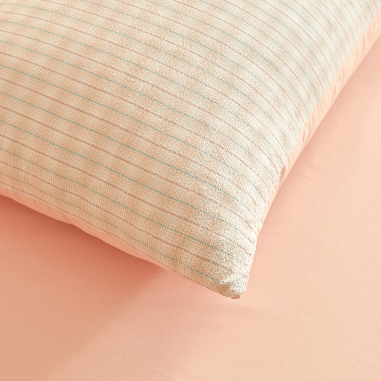 91家纺网 家纺一手货源 找家纺 金喜 2026新款A类全棉色织水洗棉夏被夏凉被 柠檬粉