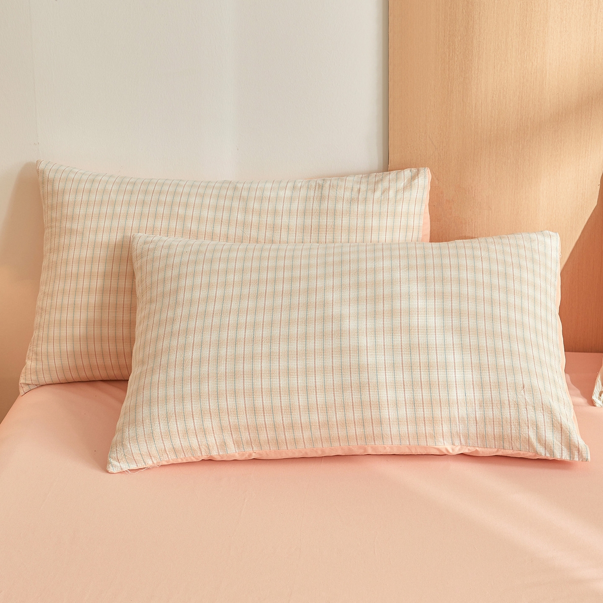 91家纺网 家纺一手货源 找家纺 金喜 2026新款A类全棉色织水洗棉夏被夏凉被 柠檬粉