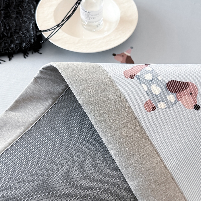 91家纺网 家纺一手货源 找家纺 懒猫家纺 2026新款高精密冰丝抗菌防螨床席床笠凉席 蓝色小狗床笠