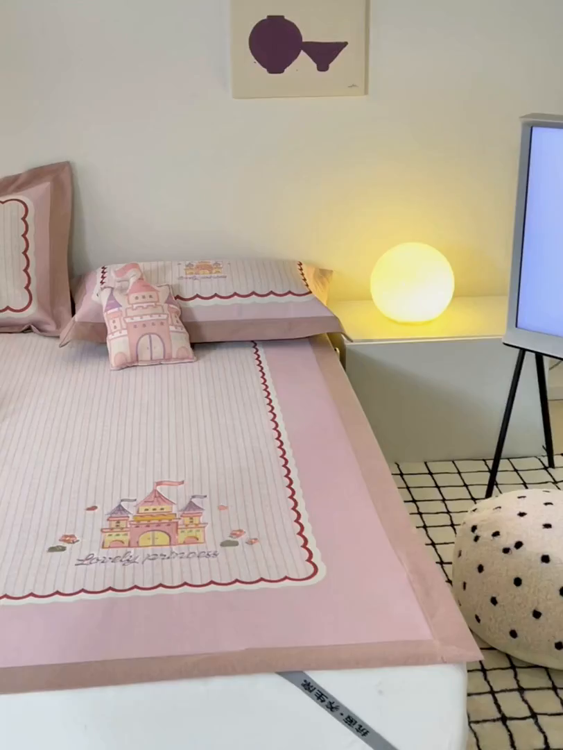 91家纺网 家纺一手货源 找家纺 （总）懒猫家纺 2026新款1200D冰丝印花刺绣凉席床笠款床席款