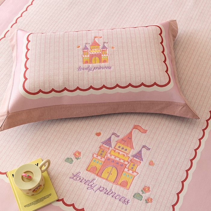 91家纺网 家纺一手货源 找家纺 （总）懒猫家纺 2026新款1200D冰丝印花刺绣凉席床笠款床席款