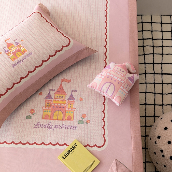 91家纺网 家纺一手货源 找家纺 （总）懒猫家纺 2026新款1200D冰丝印花刺绣凉席床笠款床席款