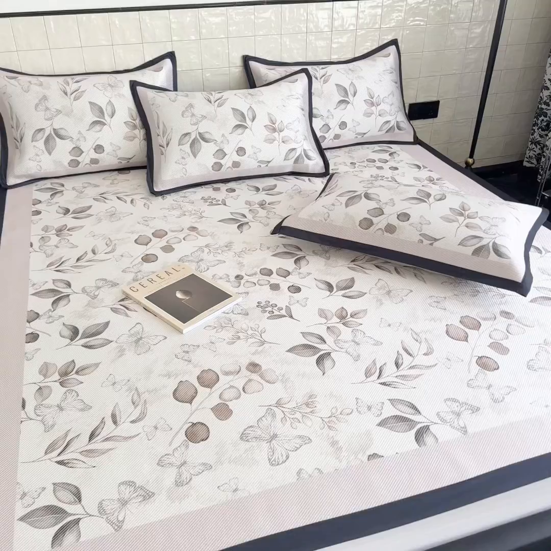 91家纺网 家纺一手货源 找家纺 （总）懒猫家纺 2026新款800D数码印花大版冰藤凉席