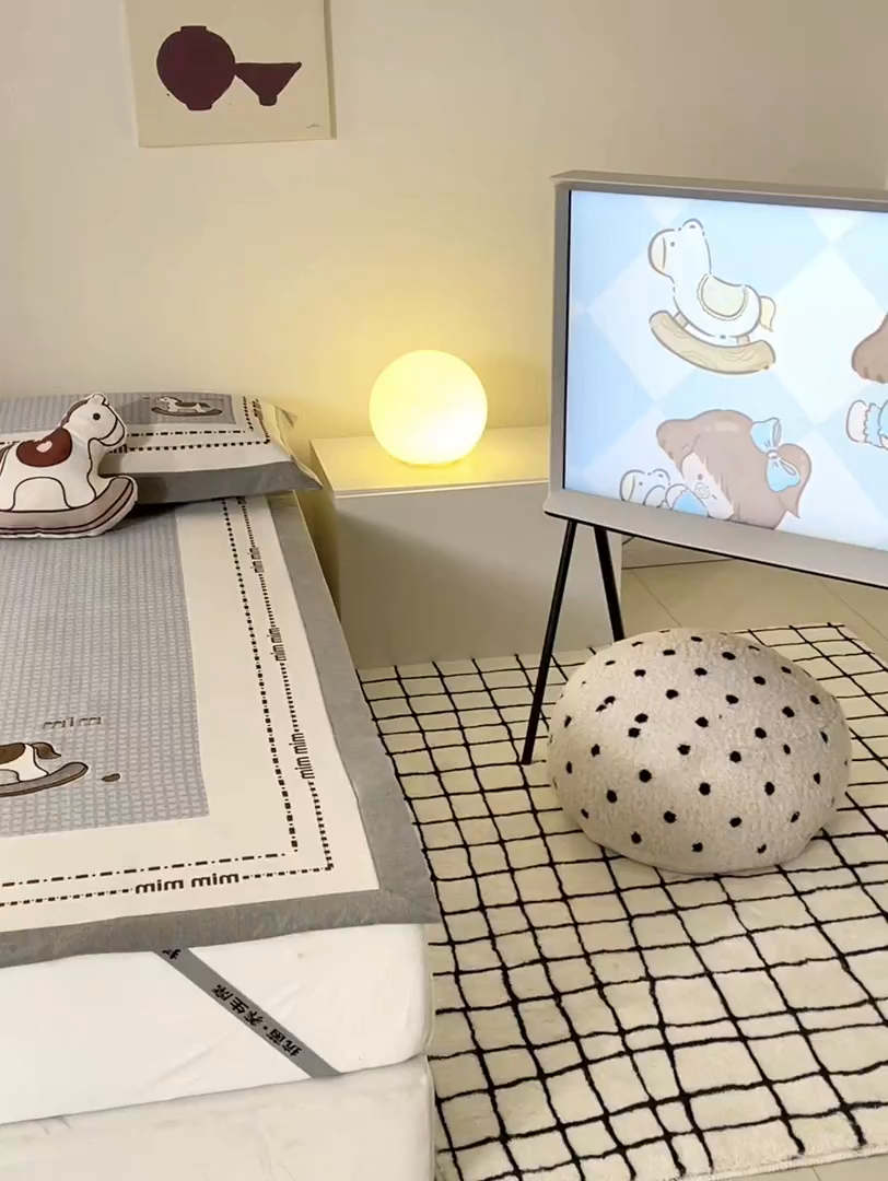 91家纺网 家纺一手货源 找家纺 懒猫家纺 2026新款1200D冰丝印花刺绣凉席床笠款床席款 摇摆木马-床席款