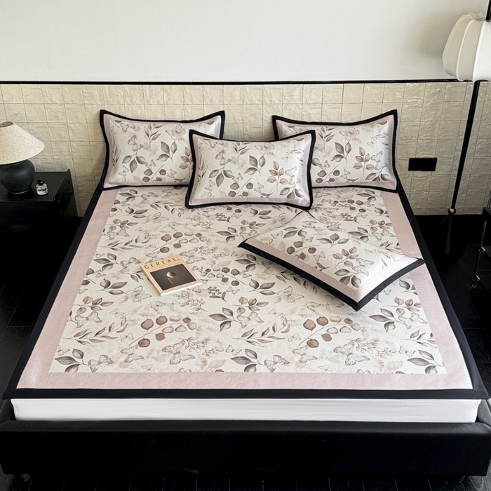 懒猫家纺 2026新款800D数码印花大版冰藤凉席 卡纳莉