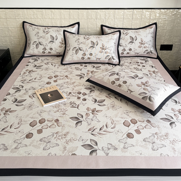 91家纺网 家纺一手货源 找家纺 懒猫家纺 2026新款800D数码印花大版冰藤凉席 卡纳莉