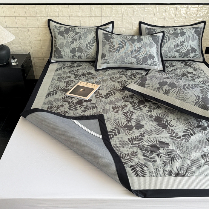 91家纺网 家纺一手货源 找家纺 懒猫家纺 2026新款800D数码印花大版冰藤凉席 梅琳娜