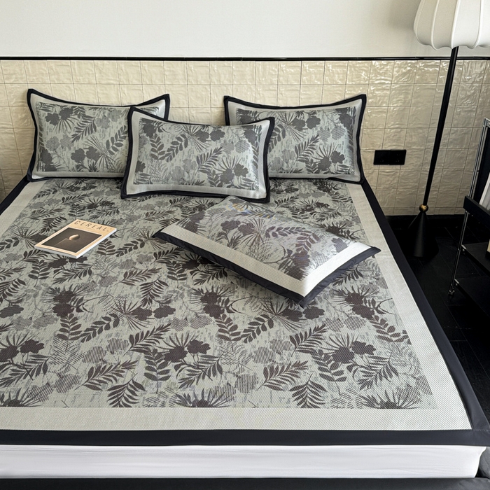 91家纺网 家纺一手货源 找家纺 懒猫家纺 2026新款800D数码印花大版冰藤凉席 梅琳娜