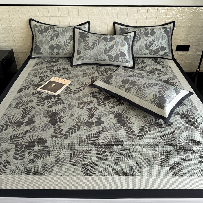 91家纺网 家纺一手货源 找家纺 懒猫家纺 2026新款800D数码印花大版冰藤凉席 梅琳娜