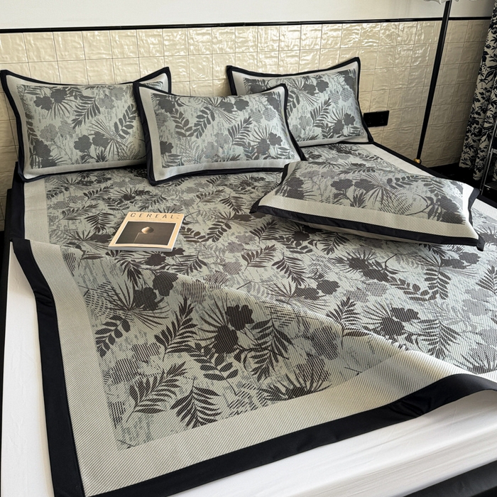 91家纺网 家纺一手货源 找家纺 懒猫家纺 2026新款800D数码印花大版冰藤凉席 梅琳娜