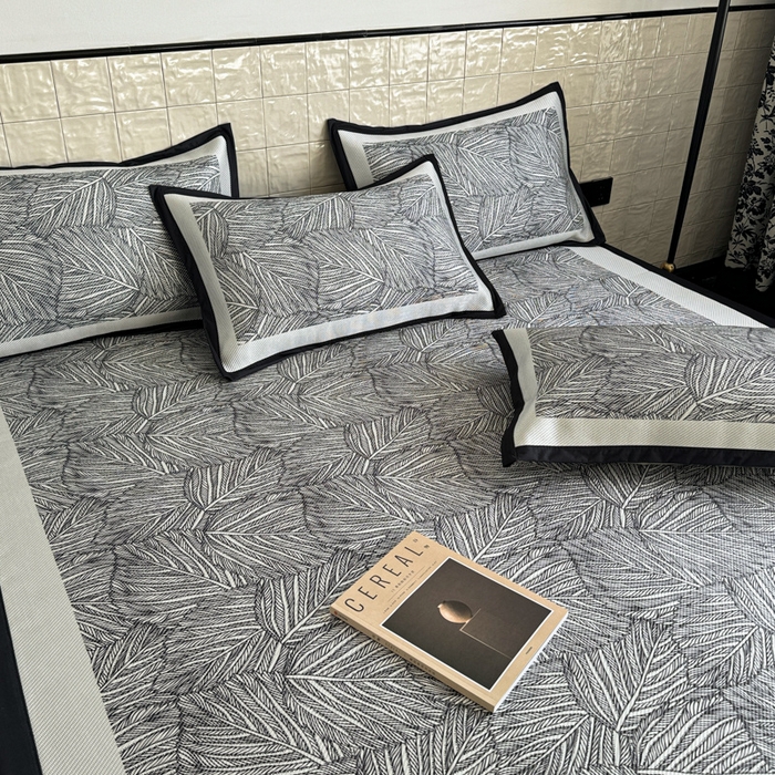 91家纺网 家纺一手货源 找家纺 懒猫家纺 2026新款800D数码印花大版冰藤凉席 莫莉斯