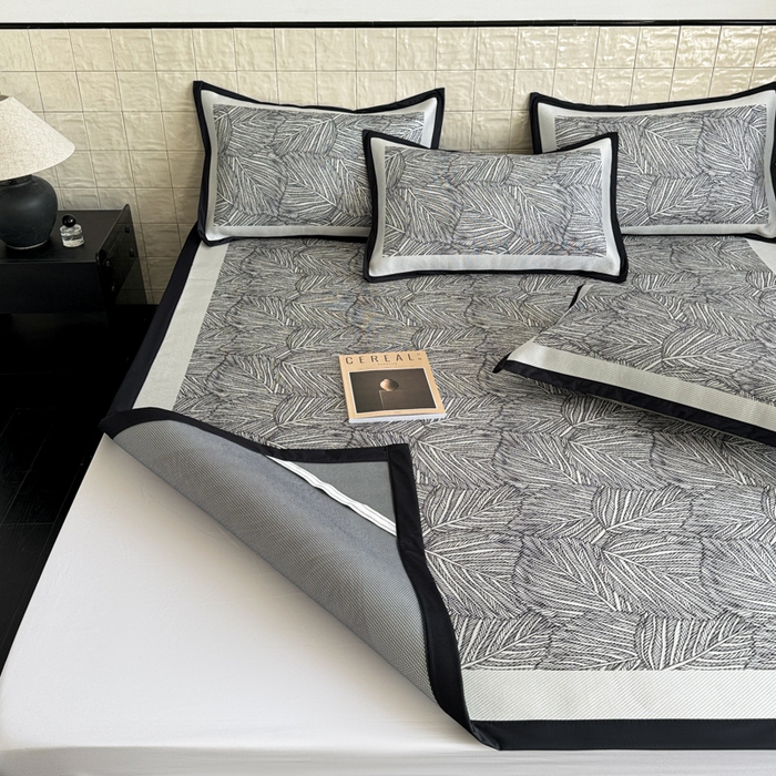 91家纺网 家纺一手货源 找家纺 懒猫家纺 2026新款800D数码印花大版冰藤凉席 莫莉斯