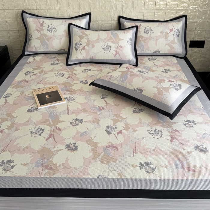 91家纺网 家纺一手货源 找家纺 懒猫家纺 2026新款800D数码印花大版冰藤凉席 慕妮卡