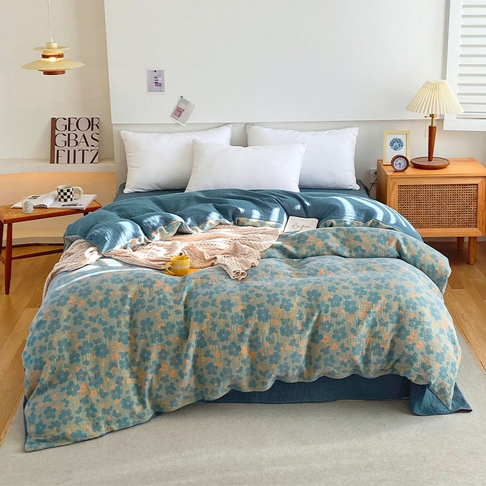 91家纺网 家纺一手货源 找家纺 （总）春皖家纺 2026新款全棉纯棉拉链款双层纱被套单被套被套单件