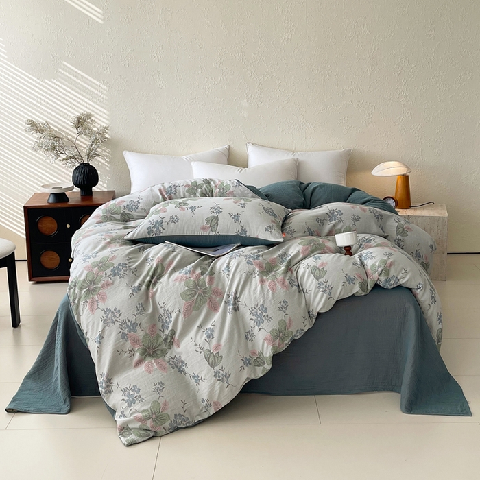 91家纺网 家纺一手货源 找家纺 （总）春皖家纺 2026新款全棉纯棉拉链款双层纱被套单被套被套单件