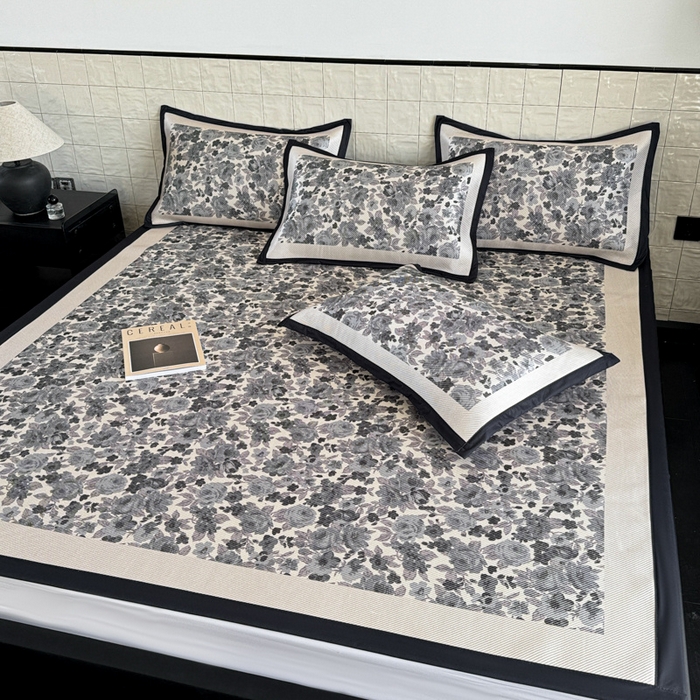 91家纺网 家纺一手货源 找家纺 懒猫家纺 2026新款800D数码印花大版冰藤凉席 奈洛拉