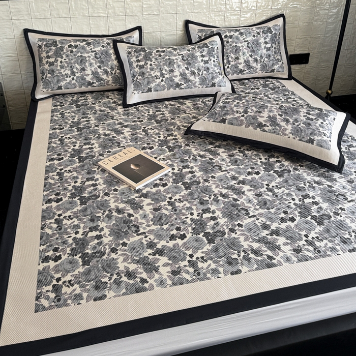 91家纺网 家纺一手货源 找家纺 懒猫家纺 2026新款800D数码印花大版冰藤凉席 奈洛拉