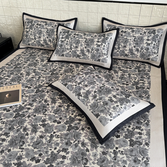 91家纺网 家纺一手货源 找家纺 懒猫家纺 2026新款800D数码印花大版冰藤凉席 奈洛拉