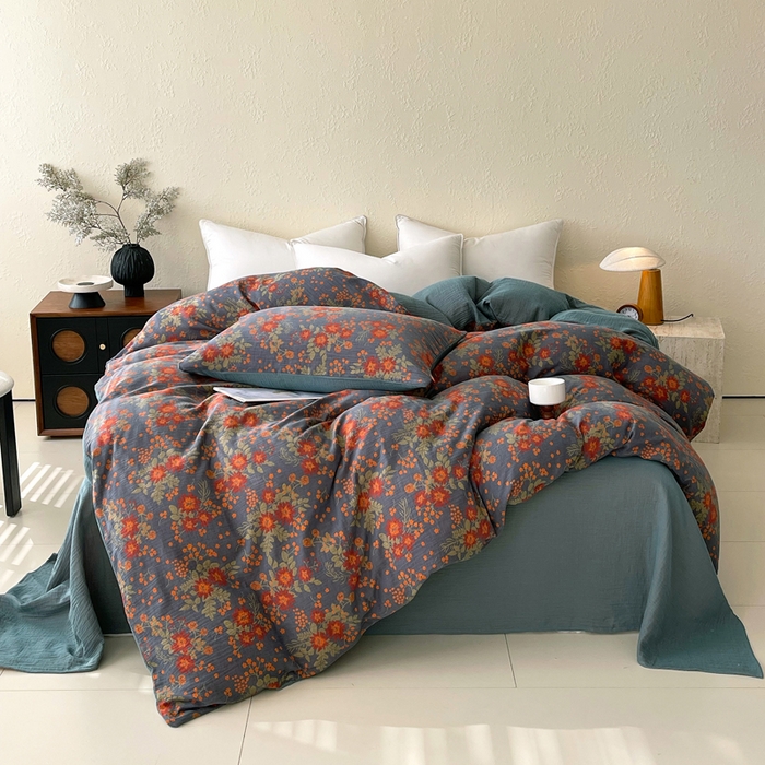 91家纺网 家纺一手货源 找家纺 （总）春皖家纺 2026新款全棉纯棉拉链款双层纱被套单被套被套单件