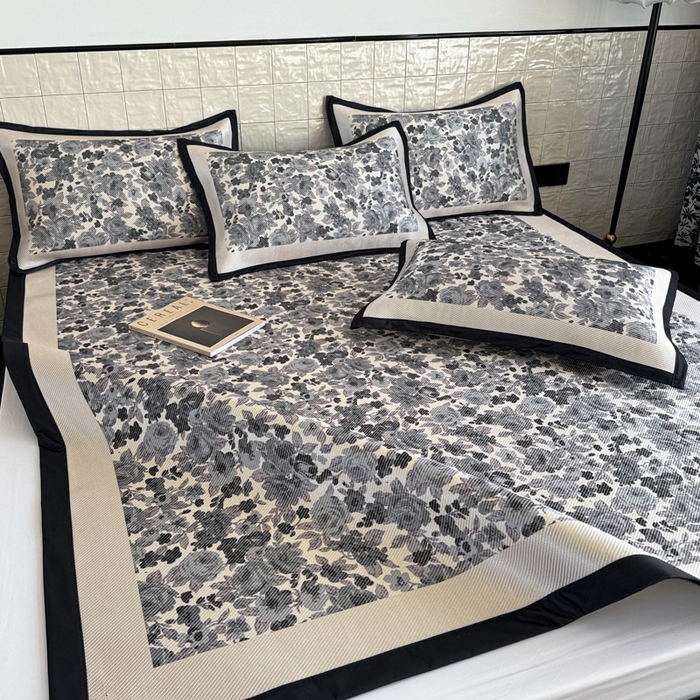 91家纺网 家纺一手货源 找家纺 懒猫家纺 2026新款800D数码印花大版冰藤凉席 奈洛拉