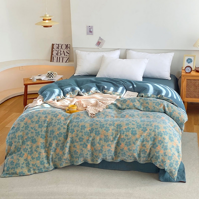 91家纺网 家纺一手货源 找家纺 春皖家纺 2026新款全棉纯棉拉链款双层纱被套单被套被套单件 百灵斯顿