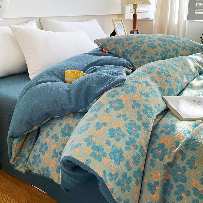 91家纺网 家纺一手货源 找家纺 春皖家纺 2026新款全棉纯棉拉链款双层纱被套单被套被套单件 百灵斯顿