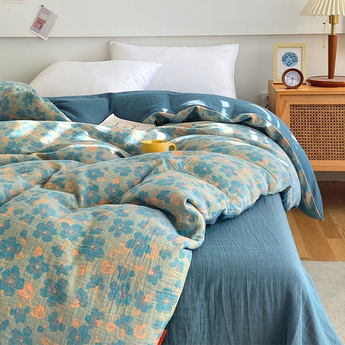 91家纺网 家纺一手货源 找家纺 春皖家纺 2026新款全棉纯棉拉链款双层纱被套单被套被套单件 百灵斯顿