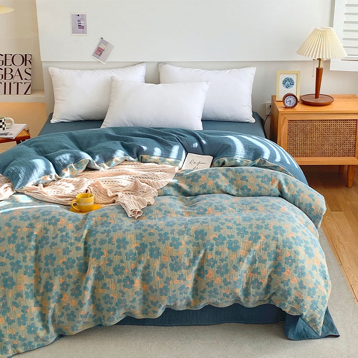 91家纺网 家纺一手货源 找家纺 春皖家纺 2026新款全棉纯棉拉链款双层纱被套单被套被套单件 百灵斯顿