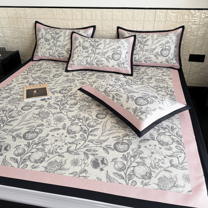 91家纺网 家纺一手货源 找家纺 懒猫家纺 2026新款800D数码印花大版冰藤凉席 妮莉丝