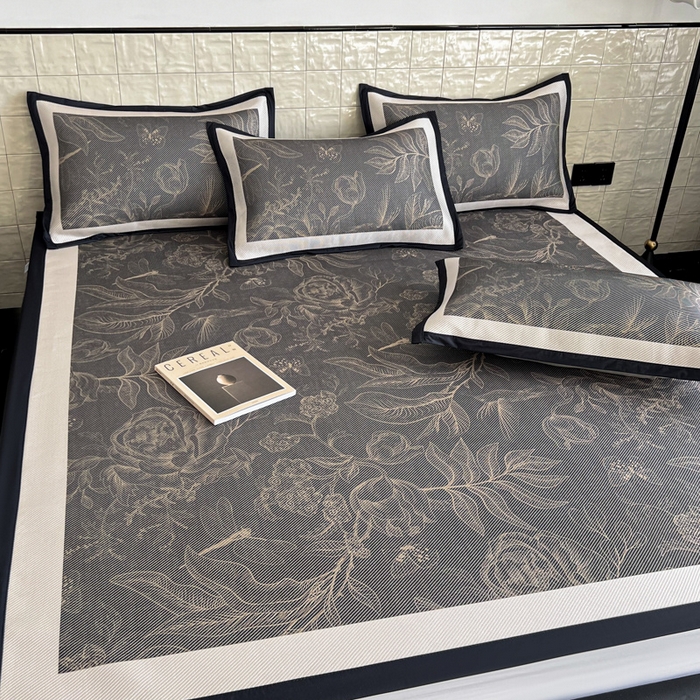 91家纺网 家纺一手货源 找家纺 懒猫家纺 2026新款800D数码印花大版冰藤凉席 欧瑞亚