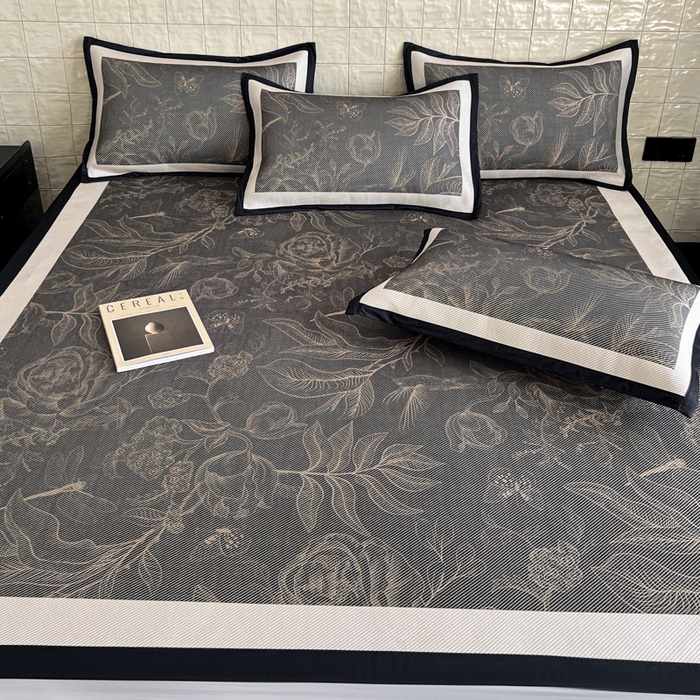 91家纺网 家纺一手货源 找家纺 懒猫家纺 2026新款800D数码印花大版冰藤凉席 欧瑞亚