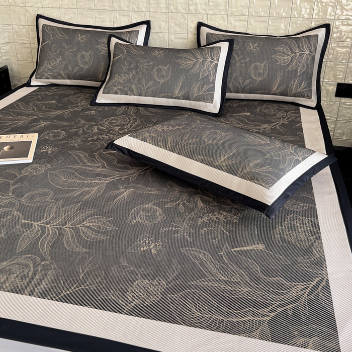 91家纺网 家纺一手货源 找家纺 懒猫家纺 2026新款800D数码印花大版冰藤凉席 欧瑞亚