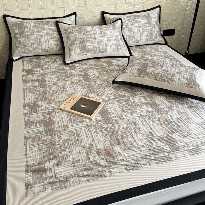 91家纺网 家纺一手货源 找家纺 懒猫家纺 2026新款800D数码印花大版冰藤凉席 伊丽雅