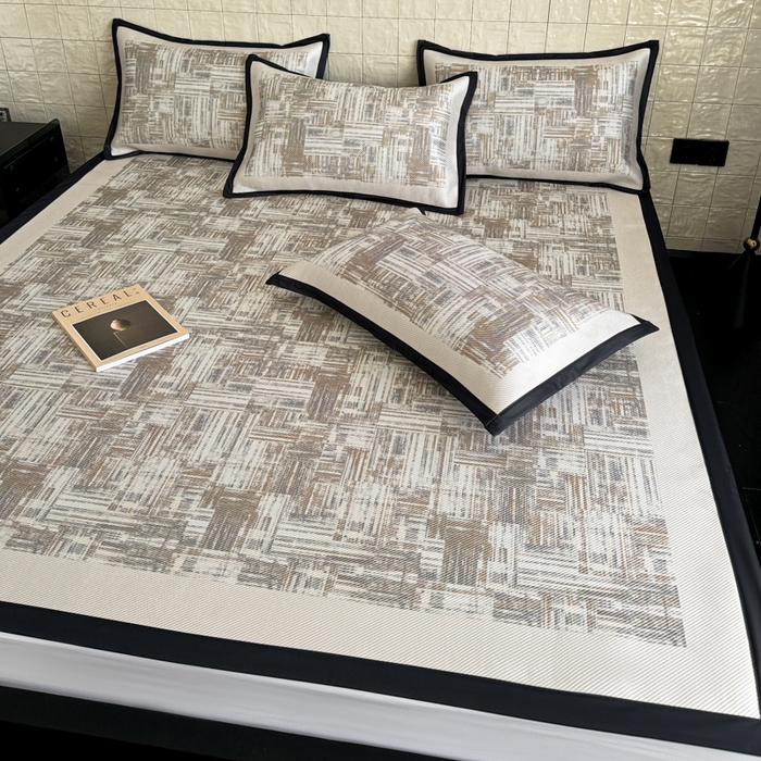 91家纺网 家纺一手货源 找家纺 懒猫家纺 2026新款800D数码印花大版冰藤凉席 伊丽雅