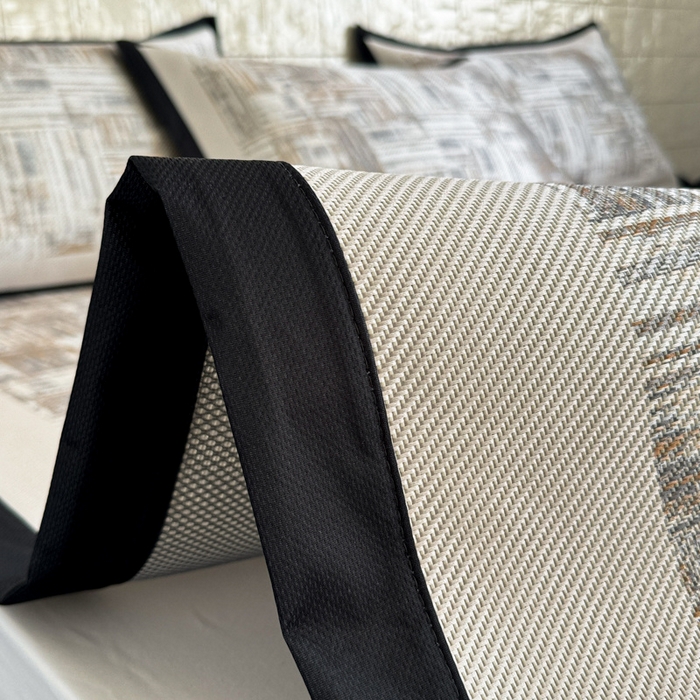 91家纺网 家纺一手货源 找家纺 懒猫家纺 2026新款800D数码印花大版冰藤凉席 伊丽雅