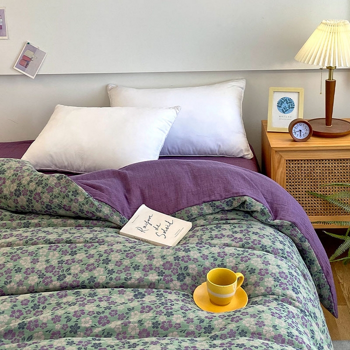 91家纺网 家纺一手货源 找家纺 春皖家纺 2026新款全棉纯棉拉链款双层纱被套单被套被套单件 春光灿烂