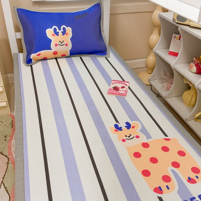 91家纺网 家纺一手货源 找家纺 （总）懒猫家纺 2026新款600D数码印花大版学生宿舍冰藤凉席