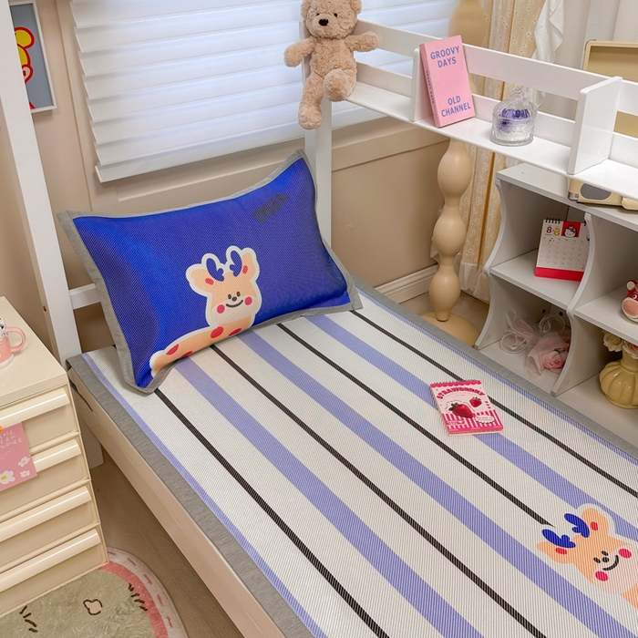 91家纺网 家纺一手货源 找家纺 （总）懒猫家纺 2026新款600D数码印花大版学生宿舍冰藤凉席