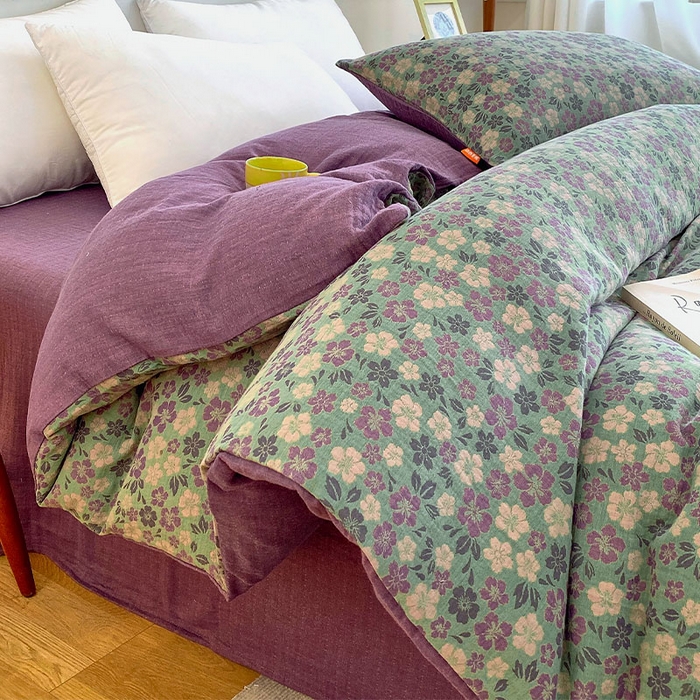 91家纺网 家纺一手货源 找家纺 春皖家纺 2026新款全棉纯棉拉链款双层纱被套单被套被套单件 春光灿烂