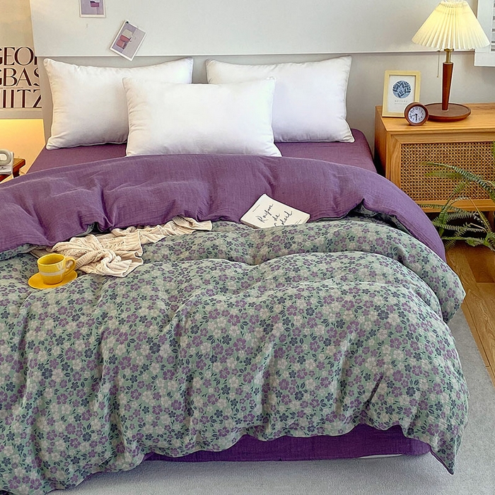 91家纺网 家纺一手货源 找家纺 春皖家纺 2026新款全棉纯棉拉链款双层纱被套单被套被套单件 春光灿烂