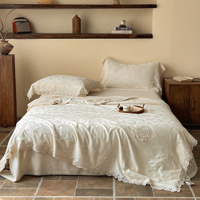 91家纺网 家纺一手货源 找家纺 桂雅居家纺 2026新款百支天丝（酵素水洗工艺）-维纳斯法式女神被（单夏被充值会员-15，夏被四件套充值会员-20，送精美包装） 温柔粉