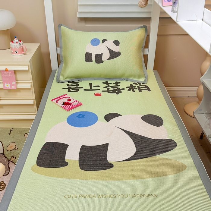 91家纺网 家纺一手货源 找家纺 （总）懒猫家纺 2026新款600D数码印花大版学生宿舍冰藤凉席