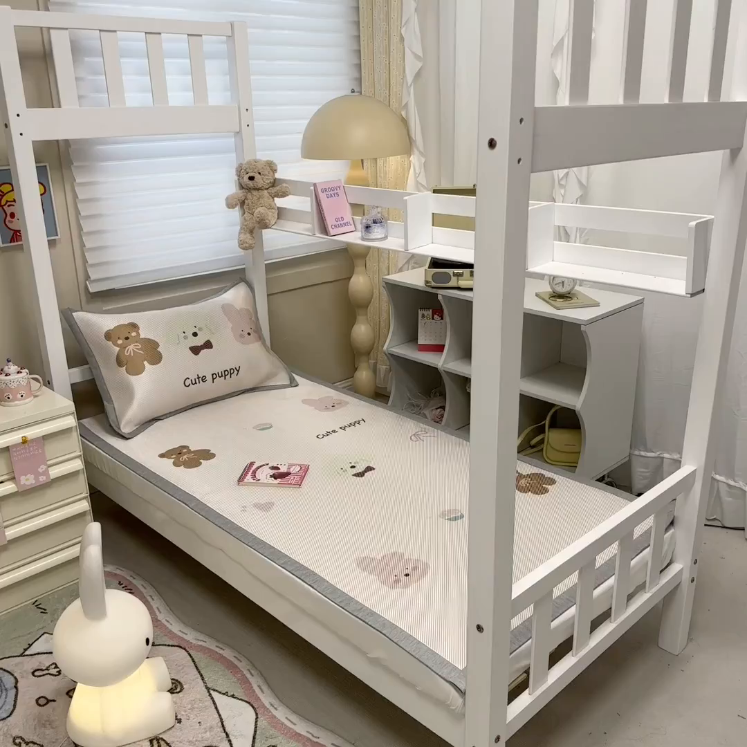 91家纺网 家纺一手货源 找家纺 懒猫家纺 2026新款600D数码印花大版学生宿舍冰藤凉席 萌宠生活